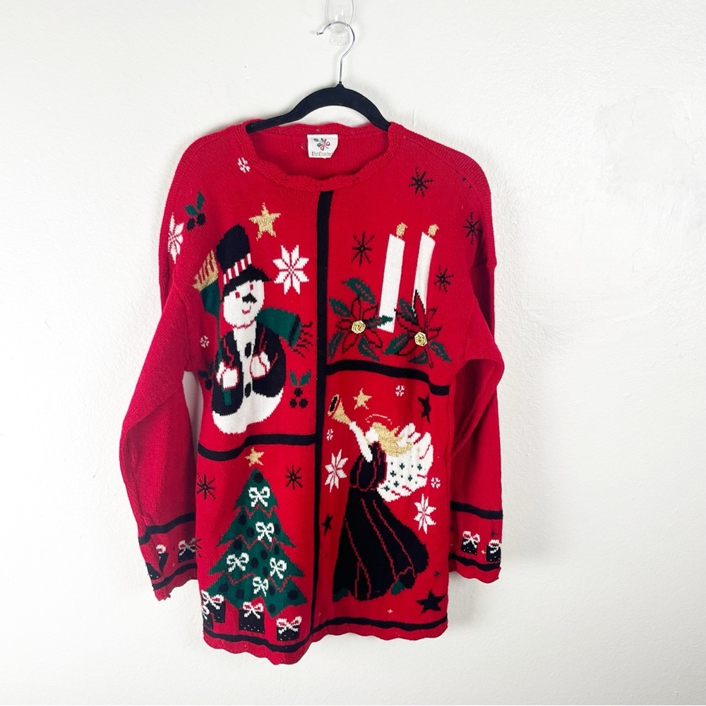 NUTCRACKER Red Long Sleeves Christmas Graphic Prints Sweater Medium